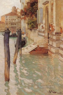  Thaulow Art - On The Grand Canal impressionism Norwegian landscape Frits Thaulow Venice